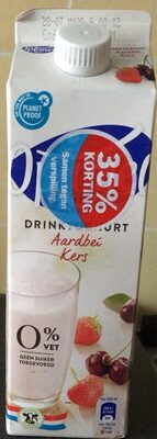 Optimel Drinkyoghurt aardbei kers 0% vet