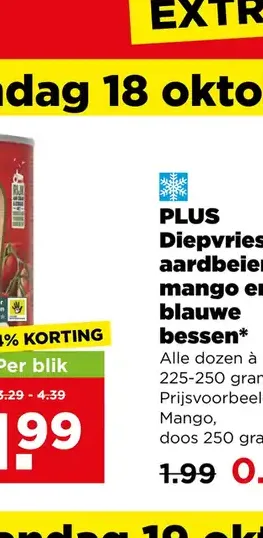 PLUS Diepvries aardbeien, mango en blauwe bessen*