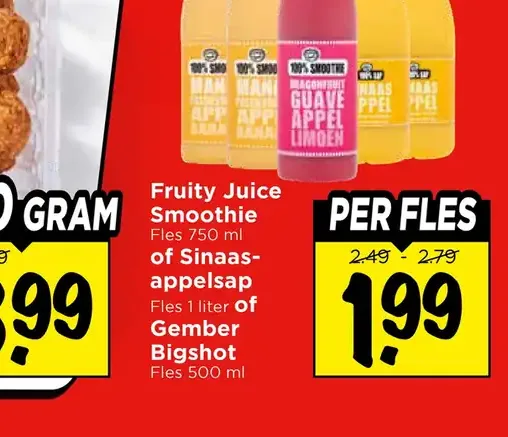 Fruity Juice Smoothie of Sinaasappelsap of Gember Bigshot